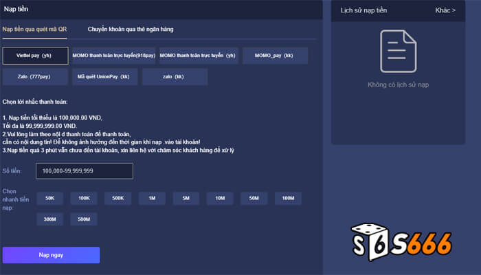 Cách nạp tiền S666 để tham gia các sự kiện thú vị và nhận khuyến mãi